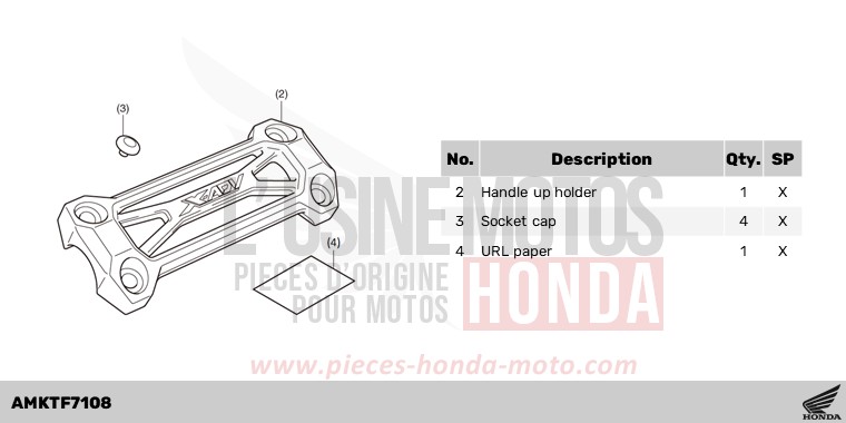 KIT,HNDL HOLDER UP de X-ADV 750 PEARL DEEP MUD GRAY (NHC47) 2023